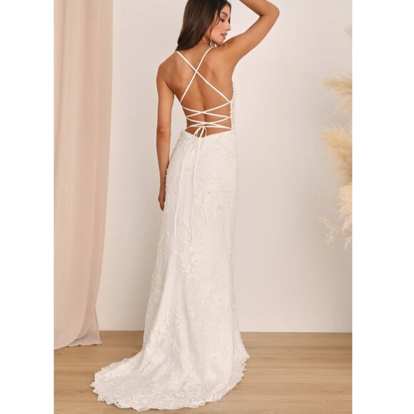 Lulus Ivory Enchanted Eternity Maxi (Bridal), #2006756, Size 8, $325 - Picture 2 of 8
